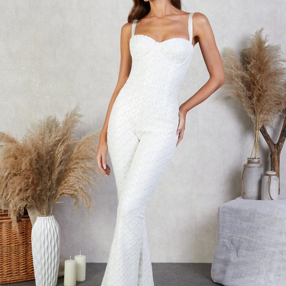 Nadine Merabi White Hailey Jumpsuit
